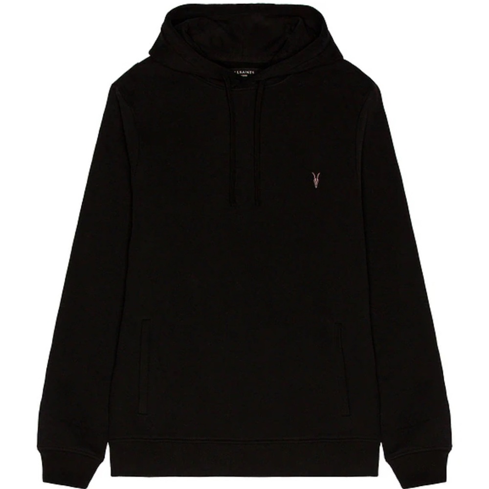 Allsaints Ramskull Raven Hoodie, Black, Large